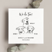 Eenvoudig Schattige 3 Honden Huisdier Bruiloft Cus Servet