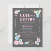Eenvoudig Schattige als een Button Baby Shower Uit Kaart (Voorkant)