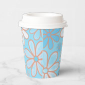 Eenvoudig Schattige Blauw en Wit Daisy Papieren Bekers (Rechts)