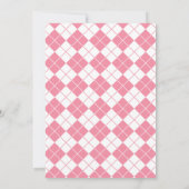 Eenvoudig Schattige Gingham Roze Plaid Meisje Baby Kaart (Achterkant)