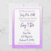 Eenvoudig Schattige Grappig Paarse Ze zei Ja Trouw Kaart (Achterkant)