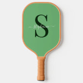 Eenvoudig Schattige Groen Monogram Initiaal Naam Pickleball Paddle (Achterkant)