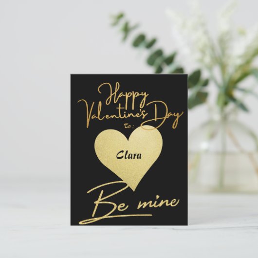 Eenvoudig Schattige Hart Gelukkig Valentijnsdag Pa Feestdagenkaart (Staand voorkant)