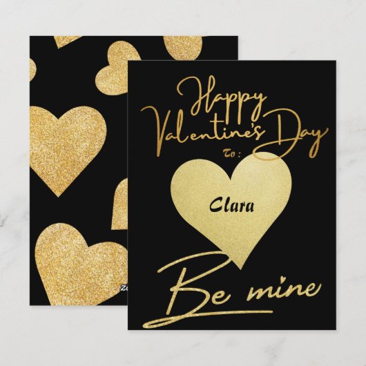 Eenvoudig Schattige Hart Gelukkig Valentijnsdag Pa Feestdagenkaart (Voorkant / Achterkant)