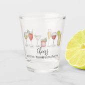 Eenvoudig Schattige Proost Whimsical Cocktail Drin Shot Glas (Voorkant)