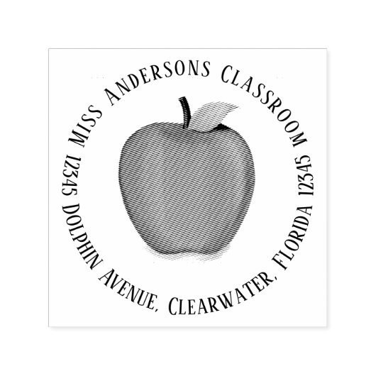 Eenvoudig Schattige retouradres Apple-typografie Zelfinktende Stempel (Design)