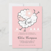 Eenvoudig Schattige springen wit lam 1e verjaardag Kaart (Voorkant)