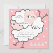 Eenvoudig Schattige springen wit lam 1e verjaardag Kaart (Voorkant)