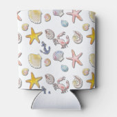 Eenvoudig Schattige strandontwerp Blikjeskoeler (Achterkant)