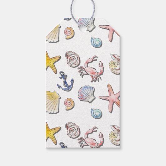 Eenvoudig Schattige strandontwerp Cadeaulabel (Voorkant)