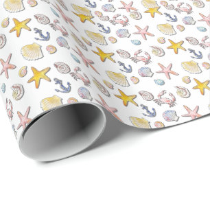 Eenvoudig Schattige strandontwerp Cadeaupapier