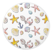 Eenvoudig Schattige strandontwerp Keramische Knop (Voorkant)