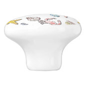 Eenvoudig Schattige strandontwerp Keramische Knop (Zijkant)