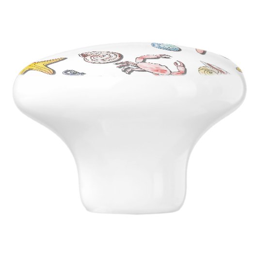 Eenvoudig Schattige strandontwerp Keramische Knop (Zijkant)