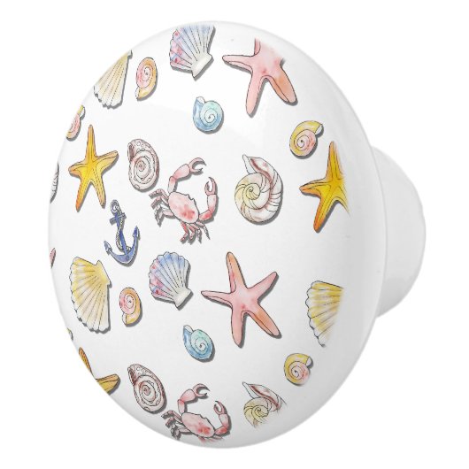 Eenvoudig Schattige strandontwerp Keramische Knop (Rechts)