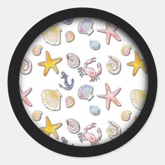 Eenvoudig Schattige strandontwerp Ronde Sticker (Voorkant)