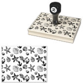 Eenvoudig Schattige strandontwerp Rubberstempel (Gestempeld)