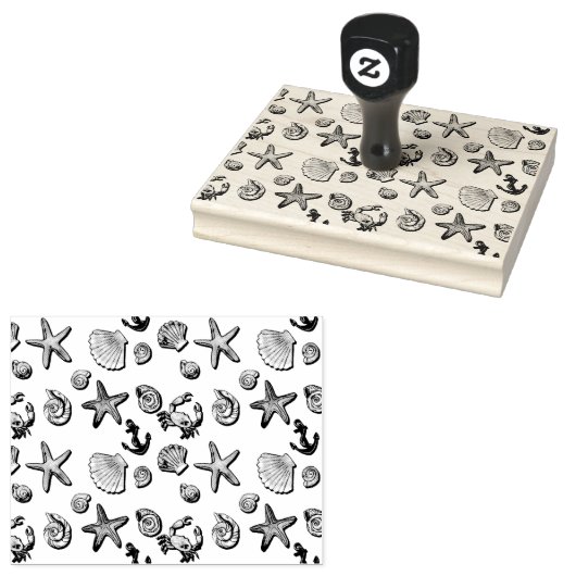 Eenvoudig Schattige strandontwerp Rubberstempel (Gestempeld)