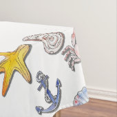 Eenvoudig Schattige strandontwerp Tafelkleed (Voorbeeld)