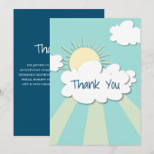Eenvoudig Schattige Sunshine Baby shower Bedankkaart (Voorkant / Achterkant)