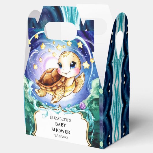 Eenvoudig Schattige Turtle Baby shower Bedankdoosjes (Geopend)