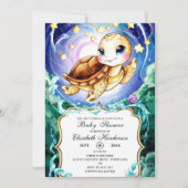 Eenvoudig Schattige Turtle Baby shower Kaart (Voorkant)