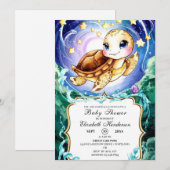 Eenvoudig Schattige Turtle Baby shower Kaart (Voorkant / Achterkant)