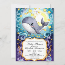Eenvoudig Schattige walvis Baby shower