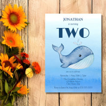 Eenvoudig Schattige Walvisblauw Zee 2e Verjaardag