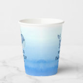 Eenvoudig Schattige walvisblauw Zee Happy Birthday Papieren Bekers (Links)