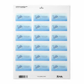 Eenvoudig Schattige Whale Blue Zee Verjaardagsadre Etiket (Full Sheet)