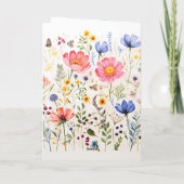 Eenvoudig Schattige Wildflower Gevouwen Wenskaart Kaart (Achterkant)