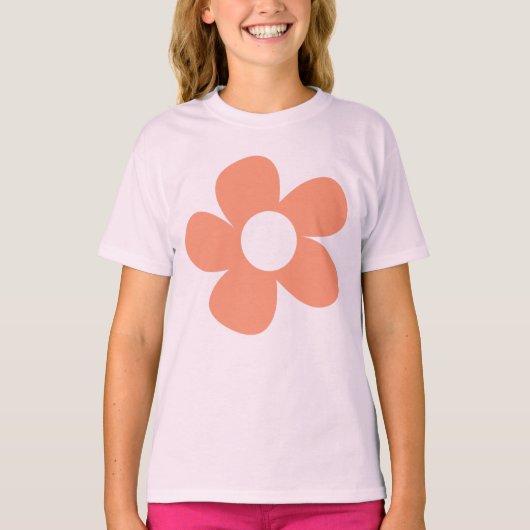Eenvoudig Schattige Y2k Rood Pastel Roze Bloem Kin T-shirt (Voorkant)
