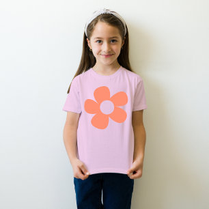 Eenvoudig Schattige Y2k Rood Pastel Roze Bloem Kin T-shirt