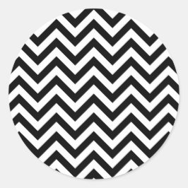 Eenvoudig Schattige Zwart Wit Chevron Patroon Ronde Sticker