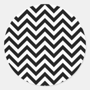 Eenvoudig Schattige Zwart Wit Chevron Patroon Ronde Sticker