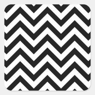Eenvoudig Schattige Zwart Wit Chevron Patroon Vierkante Sticker