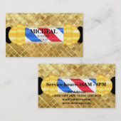 Eenvoudig scheermes gouden blade kapper visitekaartje (Voorkant / Achterkant)