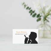 Eenvoudig scheren Man Barber Shop en Haarstylist Afsprakenkaartje (Staand voorkant)