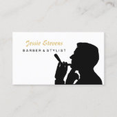 Eenvoudig scheren Man Barber Shop en Haarstylist Afsprakenkaartje (Voorkant)