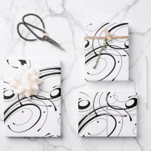 Eenvoudig schitterend zwart en wit inpakpapier vel