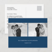 Eenvoudig Schone Blauwe Lijst Weddenschap Bedankt  Briefkaart (Voorkant / Achterkant)