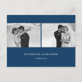 Eenvoudig Schone Blauwe Lijst Weddenschap Bedankt  Briefkaart (Voorkant)