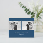 Eenvoudig Schone Blauwe Lijst Weddenschap Bedankt  Briefkaart (Staand voorkant)