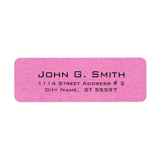 Eenvoudig Schone Roze Linen Burlap Textiellabel Etiket (Voorkant)
