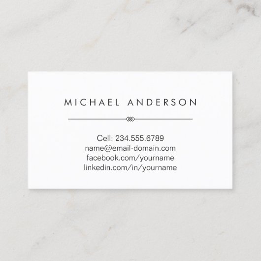 Eenvoudig Schoolonderwijs in zwart-wit en witrecht Contactkaartje (Achterkant)