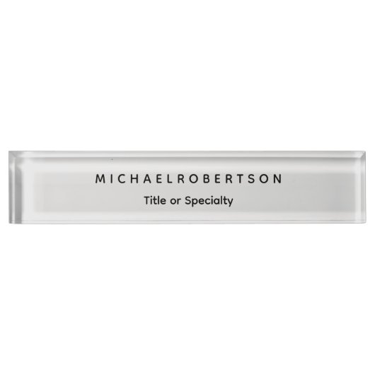 Eenvoudig schoon elegant modern minimalistisch gri naambordje (Voorkant)