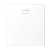 Eenvoudig Schoon Elegant Modern Minimalistisch Wit Notitieblok (Voorkant)
