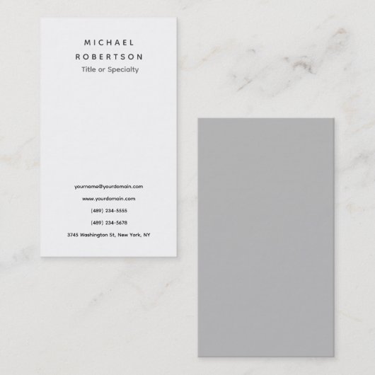 Eenvoudig schoon elegant modern minimalistisch wit visitekaartje (Voorkant / Achterkant)