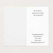 Eenvoudig schoon elegant modern minimalistisch wit visitekaartje (Buitenkant ongevouwen)